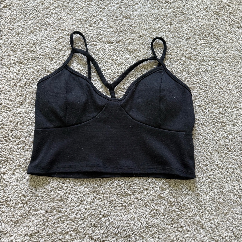 Charlotte Russe Black Strappy crop top